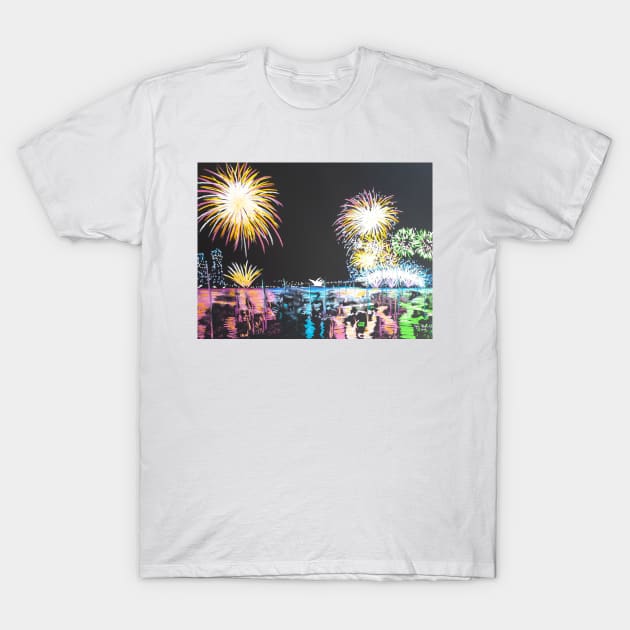 New years sydney T-Shirt by dylanshelmerdine